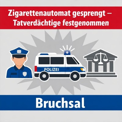 Zigarettenautomat in Bruchsal gesprengt – zwei Tatverdächtige festgenommen
